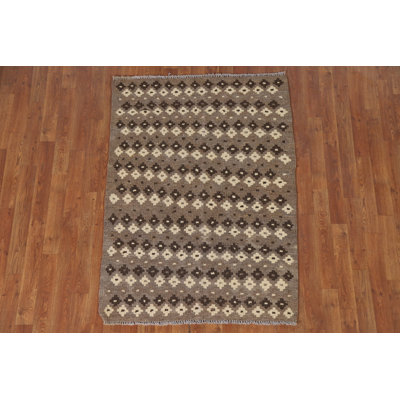 Tapis décoratif brun en laine Kilim 3x5