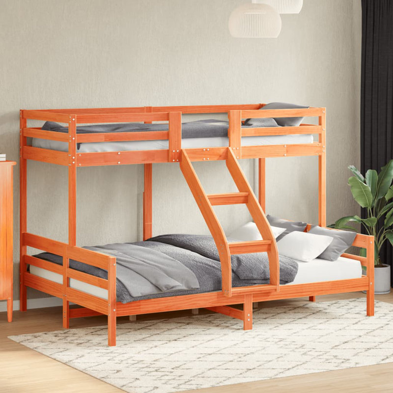 Arin Solid Wood Bed, EU Double - 140 x 200 cm, Wax Brown
