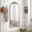 58"x24" Arched Full Body Mirror with Vintage Ornate Carved Applique on Top, Hanging Wall Mounted Mirror, for Living Room Bedroom Retro Home Decor Mirror, Antique Silver-99570336