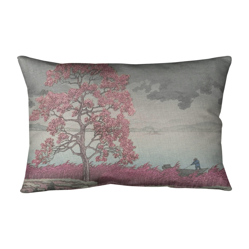 Coussin lombaire intérieur/extérieur en pluie sur le shore, Rose