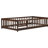 Twin Size Floor Bed with Fence and Door,Rubber Wood Floor Bed with Safety Guardrails,Espresso-1081169973-1081169968