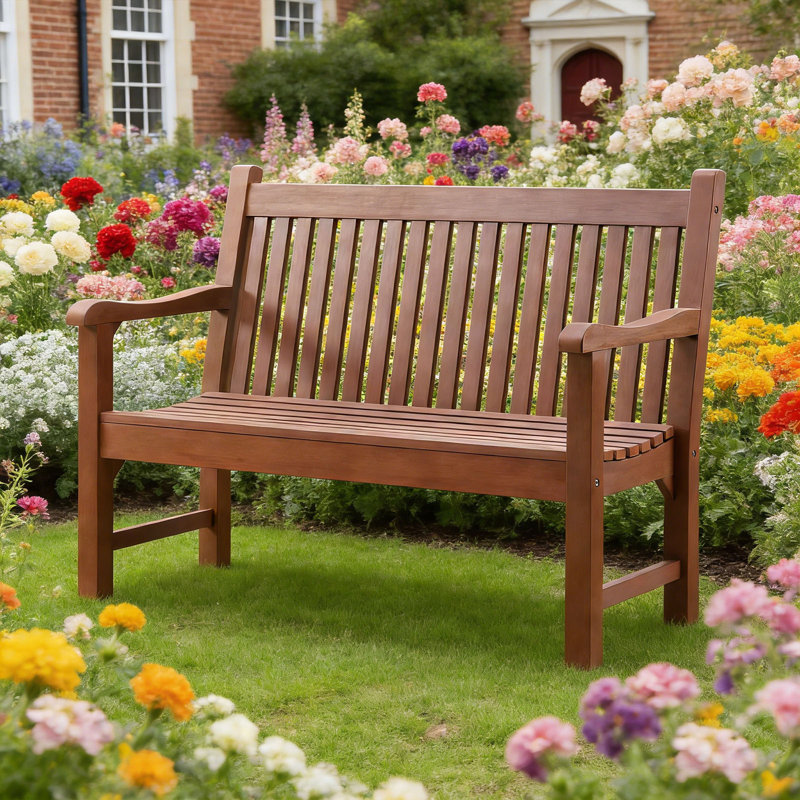 Banc de jardin extérieur en plastique pour 2 personnes 2 personnes, Brun
