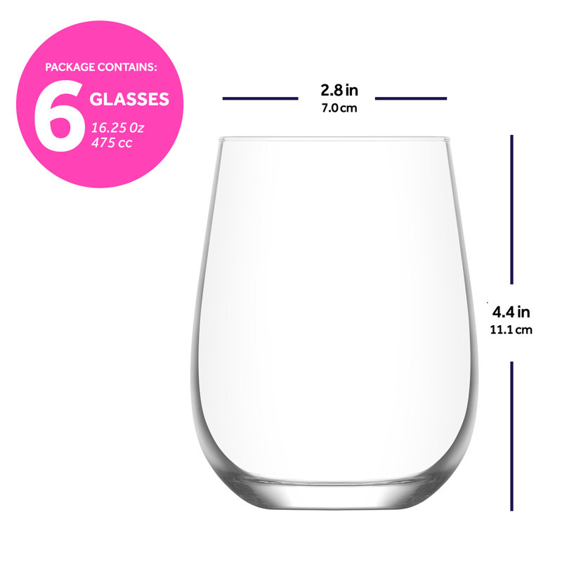 6 verres à vin sans pied Gaia