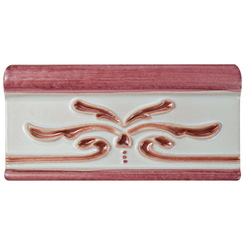 Novecento Cenefa Evoli 5.1" x 2.6" Glossy Ceramic Bullnose Tile Trim