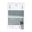 Armoire d'appoint de salle de bain blanche brillante de 12 pouces avec design flottant, charnières à fermeture en douceur et entretien facile du contreplaqué pour le rangement-1836892328