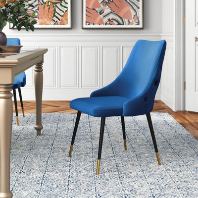 Chaise de salle à manger en velours capitonnée Adorn