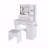 LED-Lit Vanity Desk with Built-In Power & Expandable Top – Storage Stool, Drawers & Adjustable Shelves