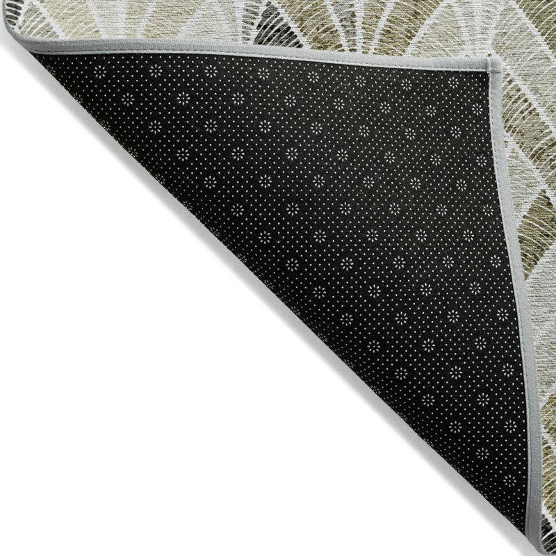 Tapis d'intérieur / extérieur géométrique lavable taupe 5 pi x 8 pi taupe