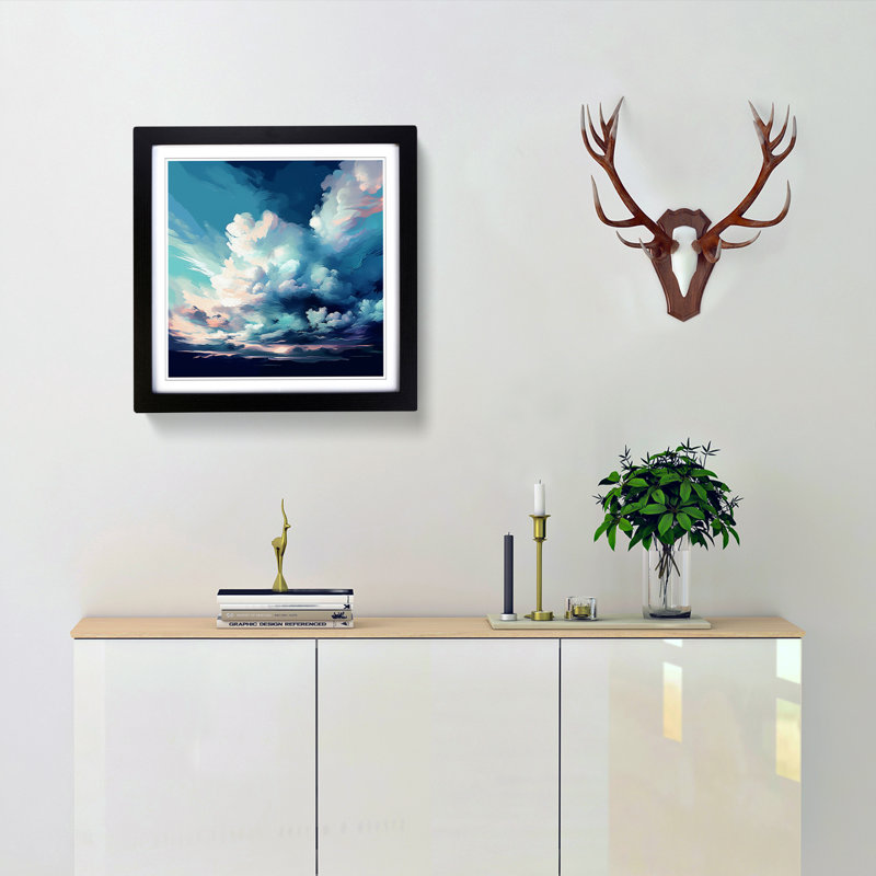 Single Picture Frame Print on Wood, Black
