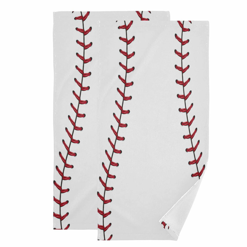 All-Star Baseball Hand Towels - Soft, Absorbent, Decorative Set for Bathroom, Kitchen, Gym, Spa, and Home - 28x14 in