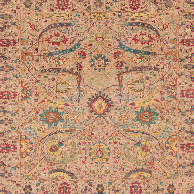 Tapis abstrait à motif abstrait moderne 4106, Carré 6 pi