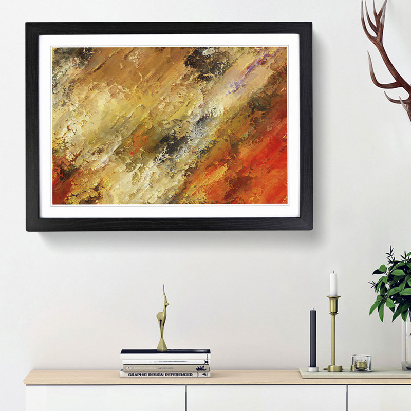 Memories of the Same in Abstract - Picture Frame Painting Print, 27cm H x 36cm W x 2cm D, Black Framed