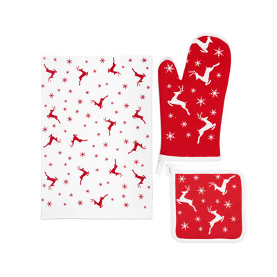 Excelsa Cotton Potholder & Oven Mitt Set