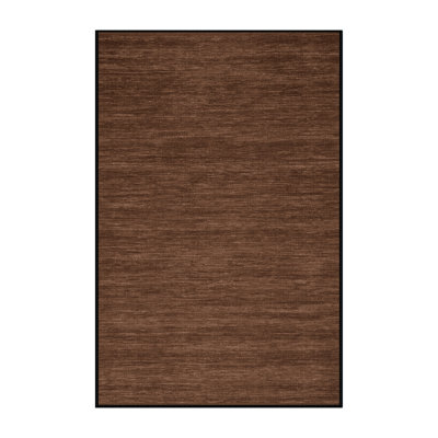 Tapis brun uni lavable à la machine