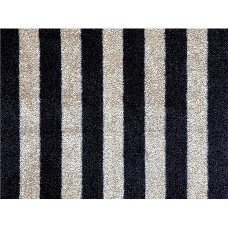 2' X 3' Black Wide Stripe Washable Floor Mat