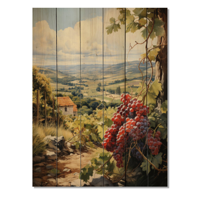 Cassidie Vineyard Twilight Bliss sur impression sur bois, H 40 po x l 30 po x P 0,78 po