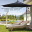Parasol en porte-à-faux éclairé avec manivelle 120 po Wetumka-365427691