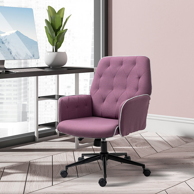 Velvet Task Chair, Purple, Black