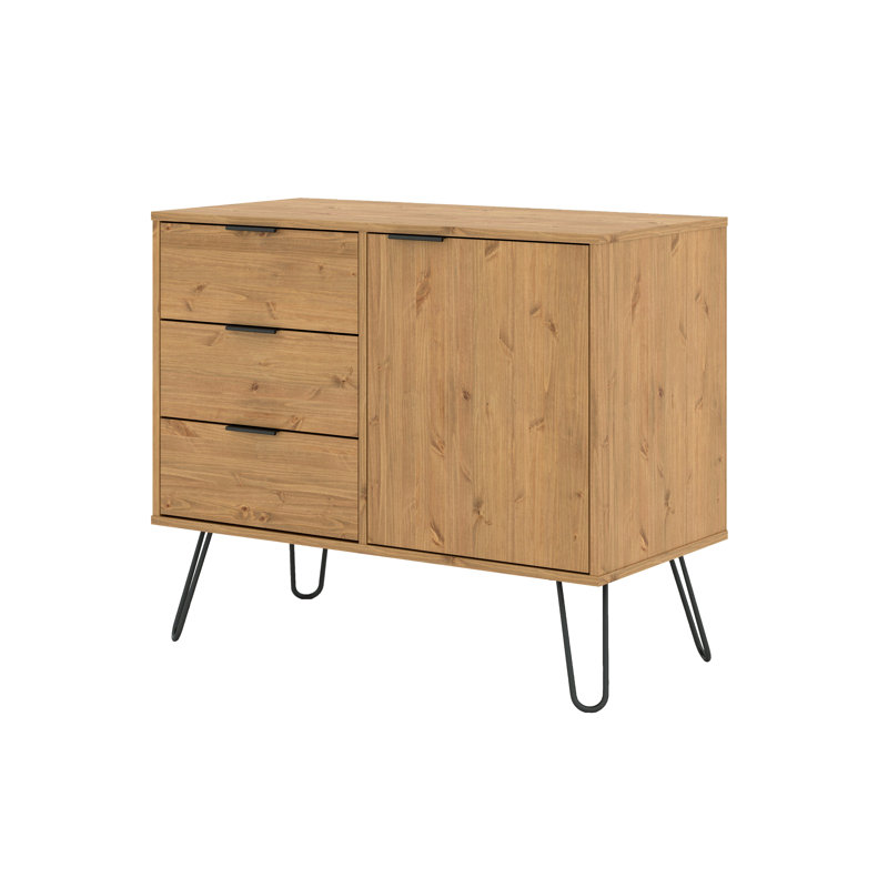 Taraval sideboard 1 Door, 3 Drawer, antique wax Industrial Design