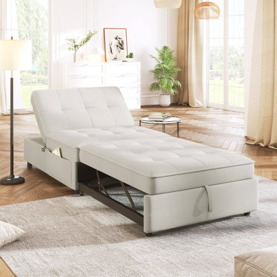 Canapé-lit 4 en 1, fauteuil-lit, repose-pieds pliant multifonctionnel avec pochette de rangement et port USB pour petit appartement, salon, chambre à coucher, couloir