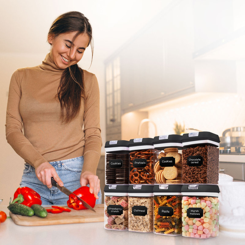 Ensemble de 8 contenants alimentaires, Noir