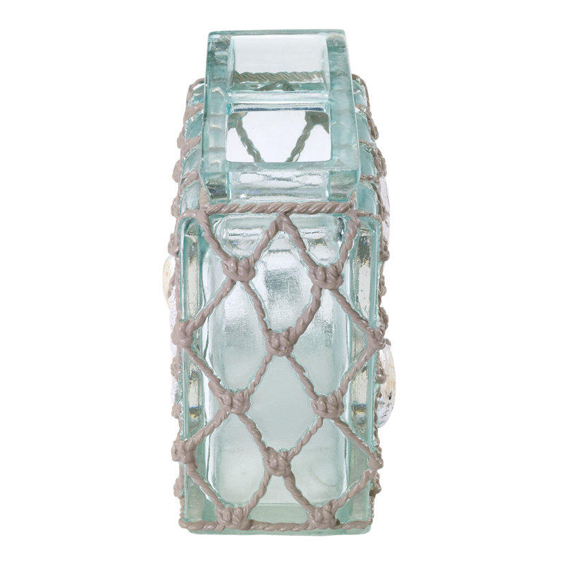 Seaglass Coastal Resin Toothbrush Holder with Nautical Rope