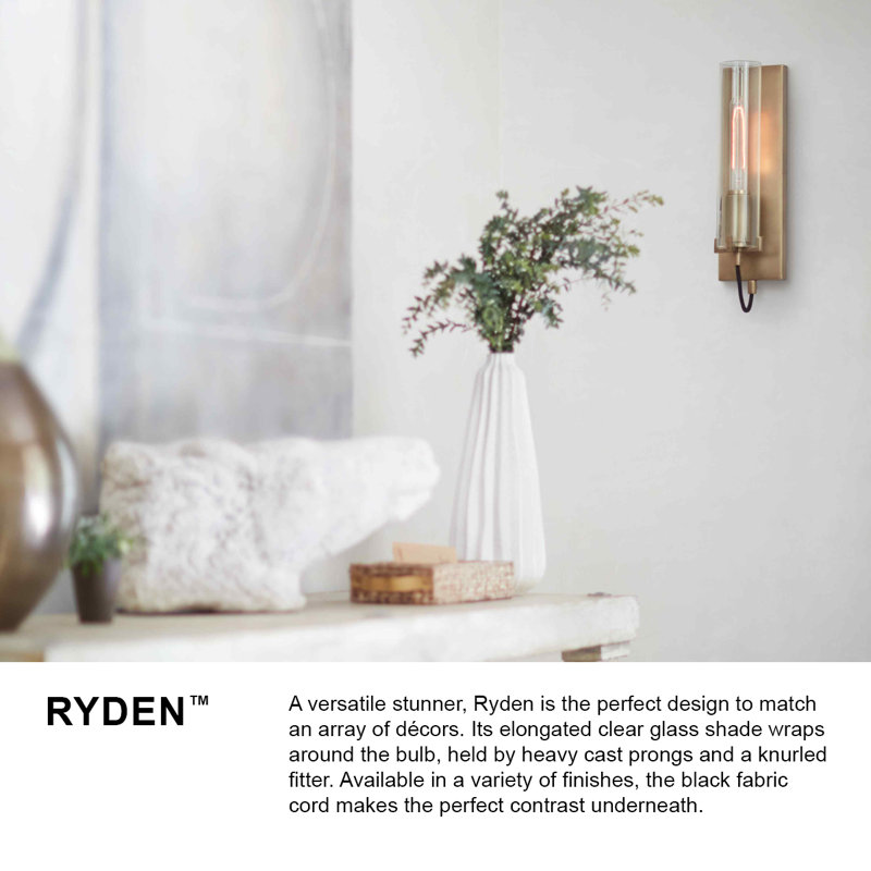 Ryden 1 - Light Outdoor Wall Lantern, Black