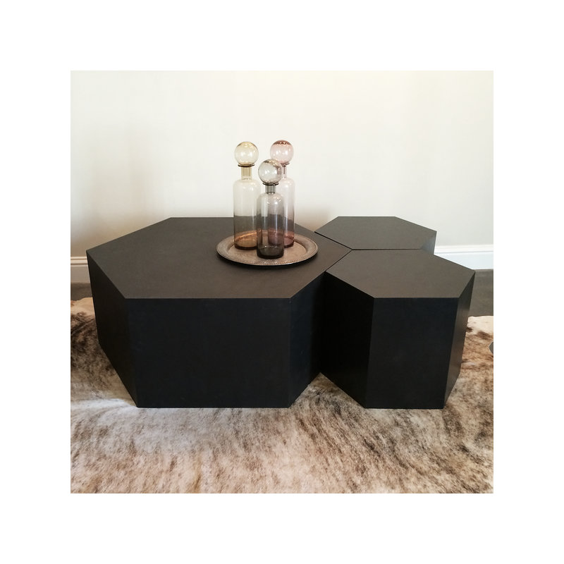Coffee Table, Matte Black, 16" H x 40" L x 34.6" W