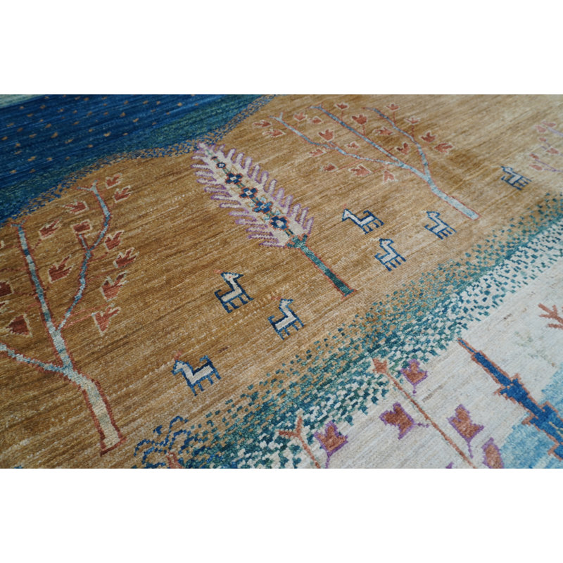 High-Quality Hand-Knotted Blue And Multi Area Rug