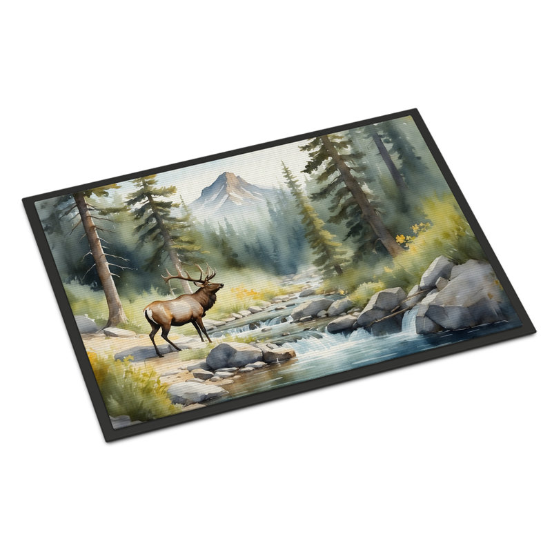 Mountain Stream Elk Doormat, 24" W x 36" L
