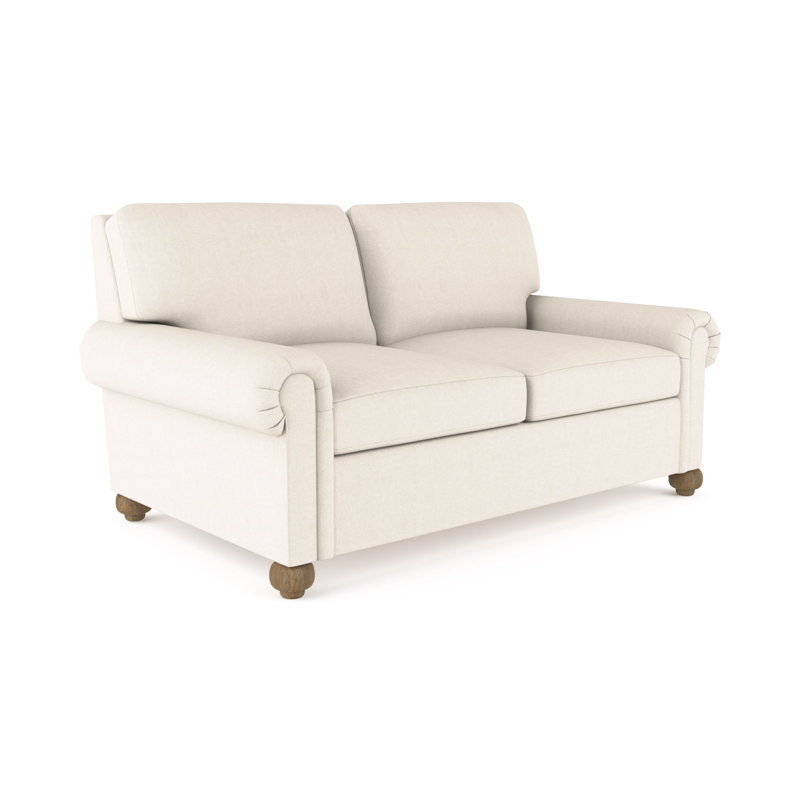 Leroy Loveseat, Weathered, 36" H x 60" W x 43" D, Plush Velvet Alabaster