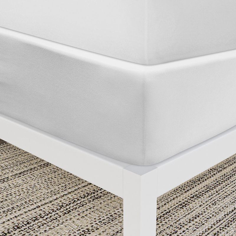 Jersey Knit StretchWrap Box Spring Cover, White, Queen