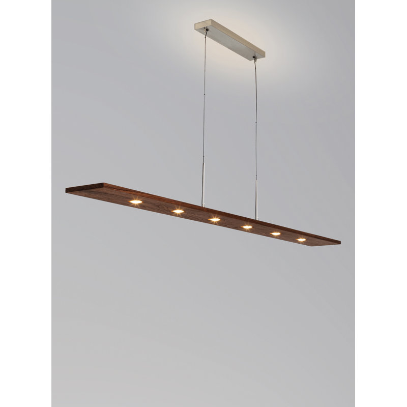 Vix 82" Dimmable LED Pendant, Walnut, 3500K