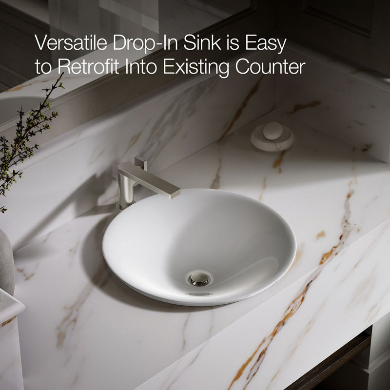 Carillon Circular Vessel Bathroom Sink, White