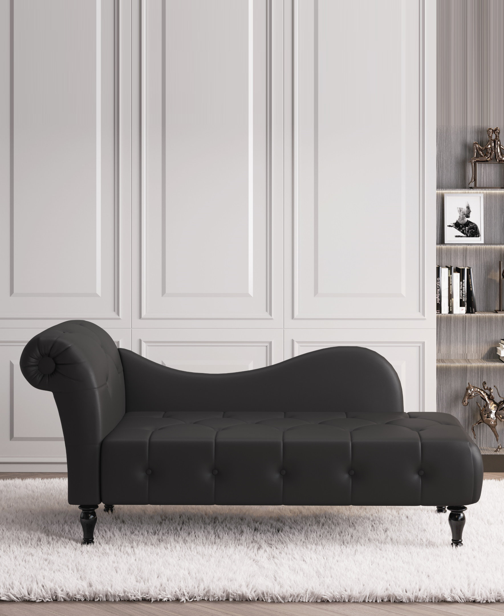 Tufted One Arm Chaise Lounge