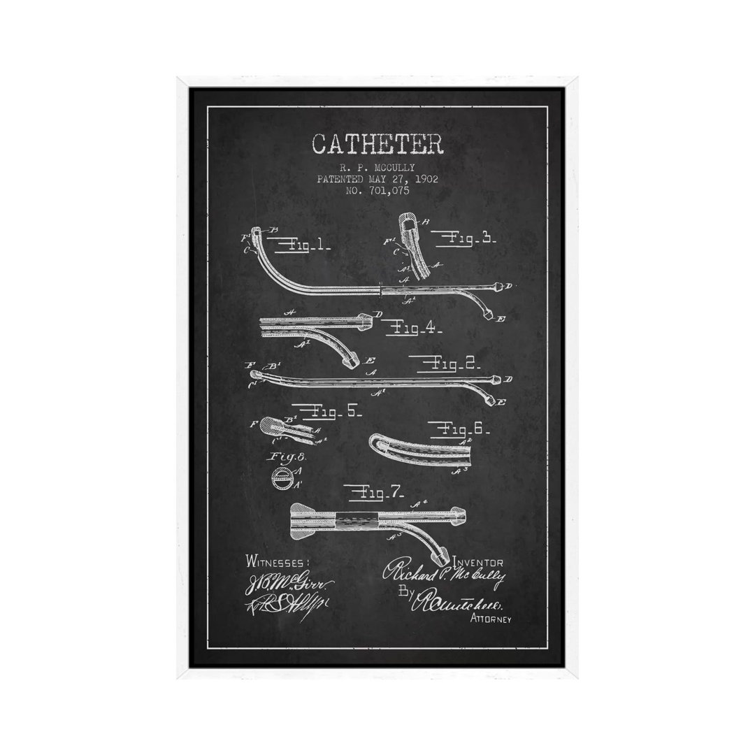 Catheter Charcoal Patent Blueprint von Aged Pixel - Gallery-Wrapped Canvas Giclée on Canvas