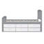 Lit plateforme simple en bois massif avec 6 tiroirs, gris et blanc