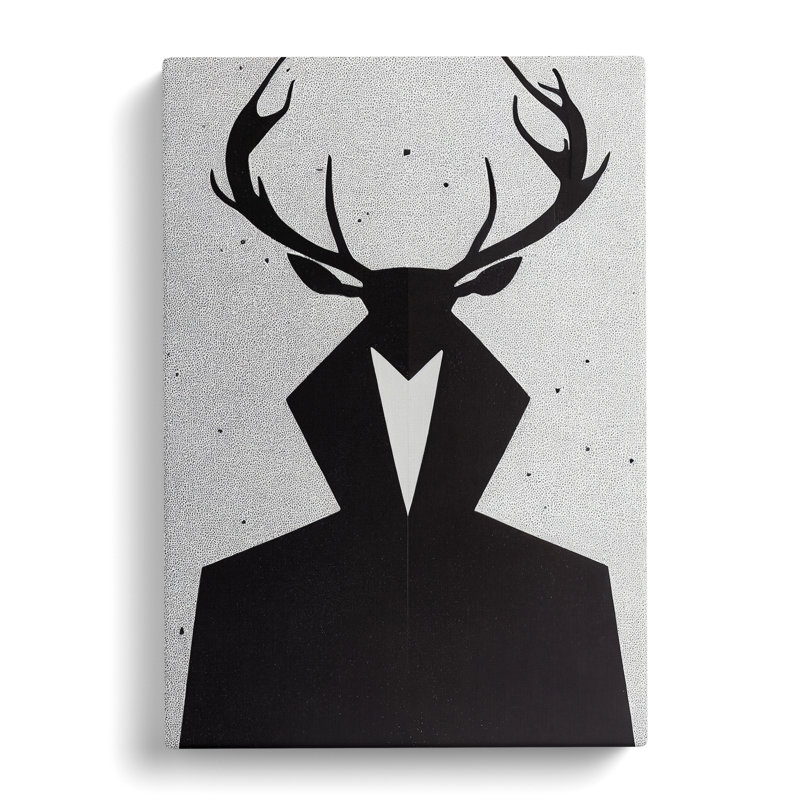 Male Stag No.2 Abstract - Wrapped Canvas, 50cm H x 35cm W x 3cm D