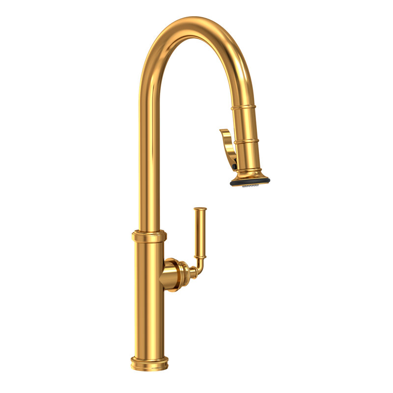 Pull-Down Kitchen Faucet - Trigger Spray, Aged Brass