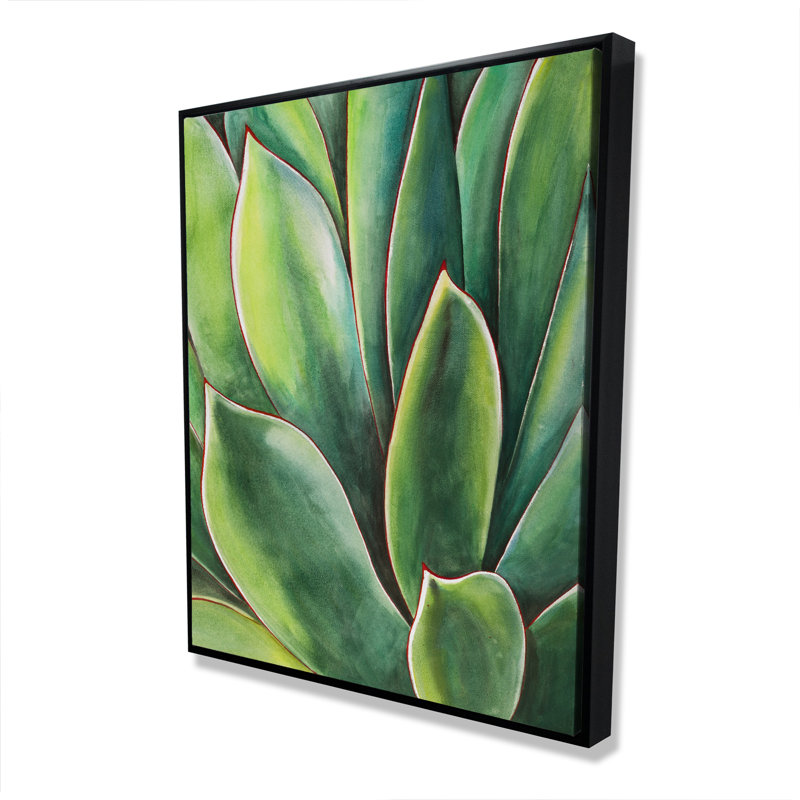 Watercolor Agave Plant - Toile encadrée pour le décor de la chambre à coucher