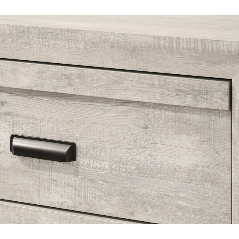 Commode 5 tiroirs Rustic, Beige gris / blanc