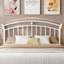  Lit plateforme double en métal avec tête de lit de style victorien, support de lattes en acier robuste, rangement sous le lit de 12 po, assemblage facile, blanc-2105162894-2105162892