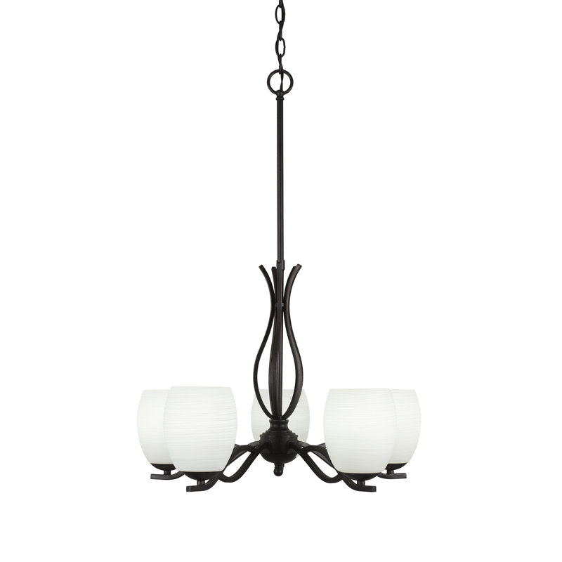 Lustree classique/traditionnel 6 lumières ombrée Hiroko, Argent vieilli, 5