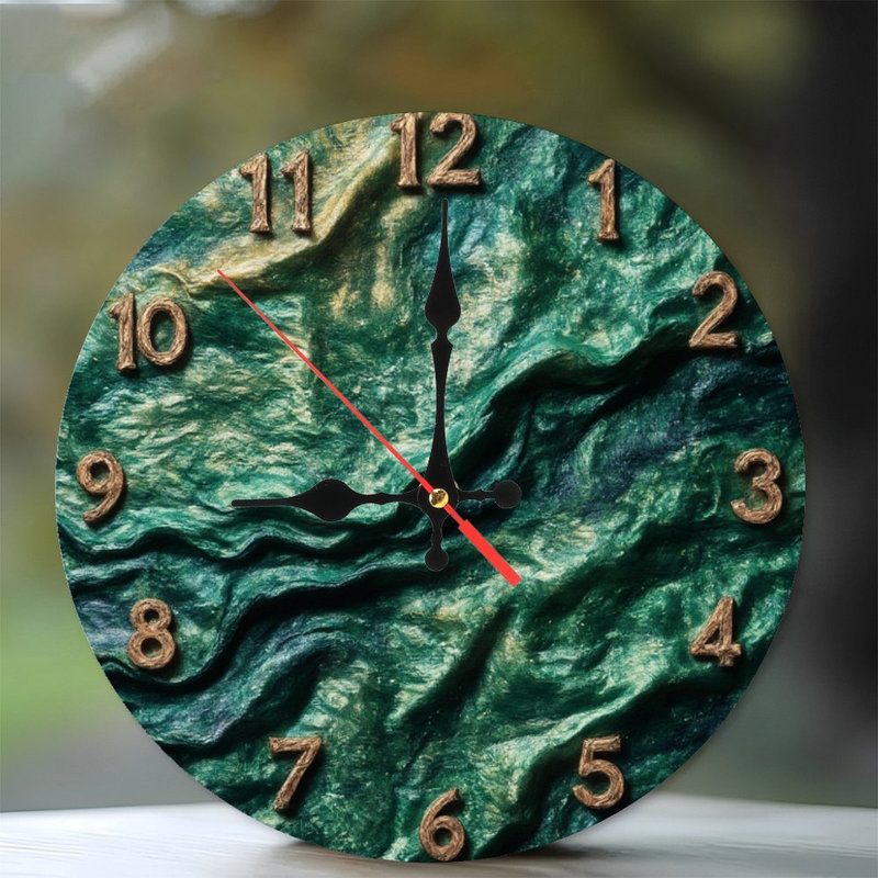Horloge verte texturée