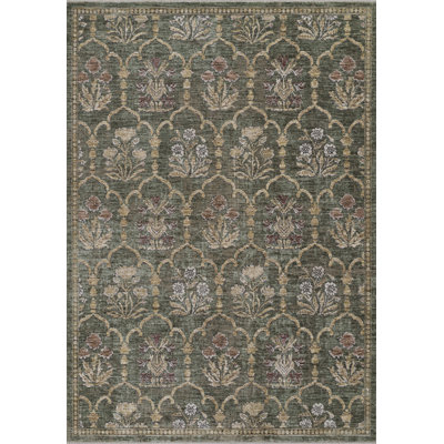 Simmonsville Polyester Traditional Green Area Rug 9'2" X 12'5"
