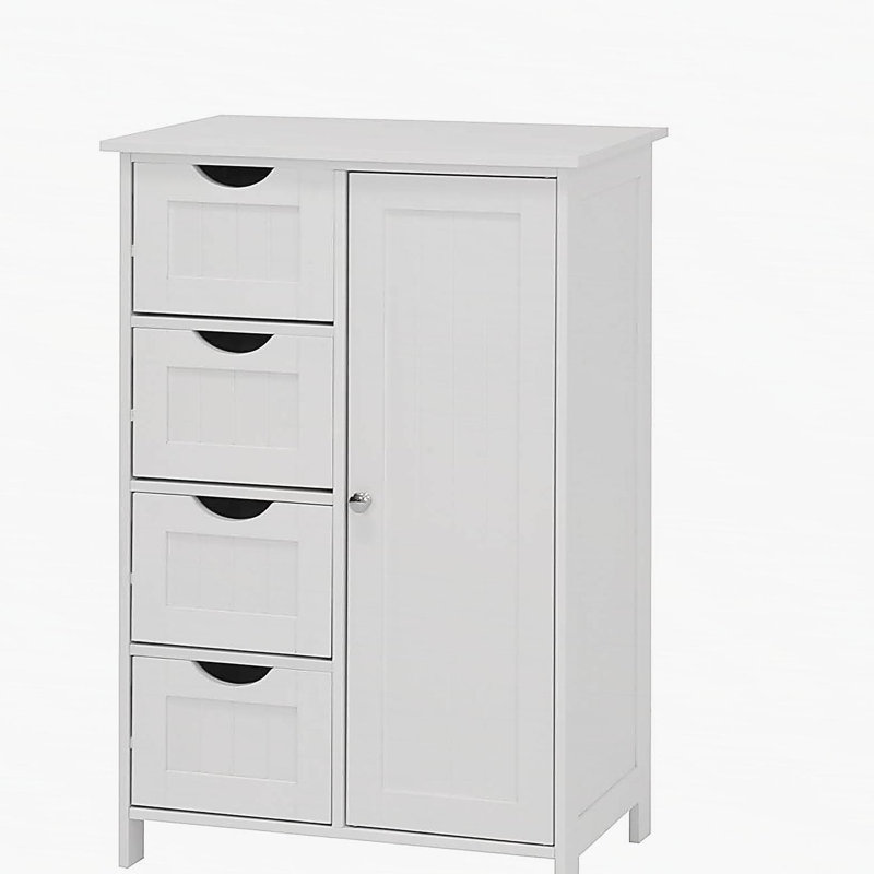 Armoire de rangement pour salle de bain, armoire de plancher avec tablette réglable et tiroirs