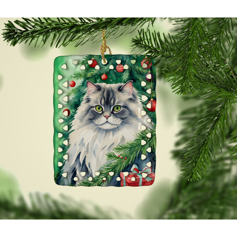 Ornement en porcelaine British Longhair, British Longhair Cat