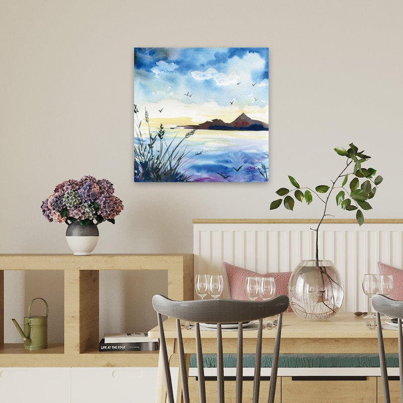 Crépuscule, art contemporain, H 18 po x l 18 po