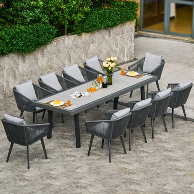 Rectangular Patio Dining Set with Cushions