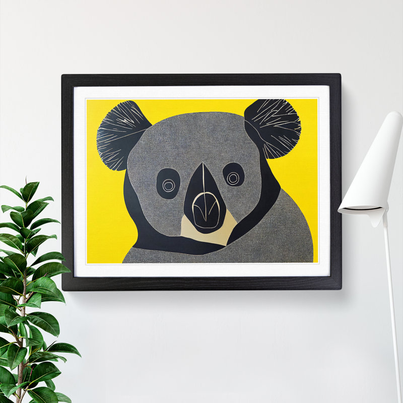 An Abstract Koala Bear - Framed Print, Black, 25cm H x 34cm W x 2cm D